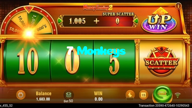 7 Monkeys casino presented on mobile device in Pakistan with slots and live games
